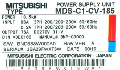 Mitsubishi MDS-C1-SP-185 label image