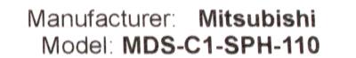 Mitsubishi MDS-C1-SPH-110 label image
