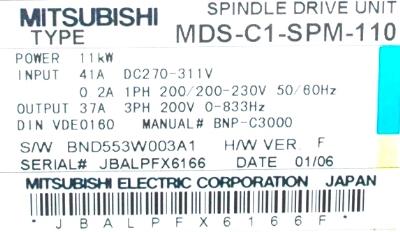 Mitsubishi MDS-C1-SPM-110 label image