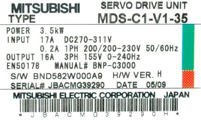 Mitsubishi MDS-C1-V1-35 label image