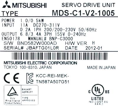 Mitsubishi MDS-C1-V2-1005 label image