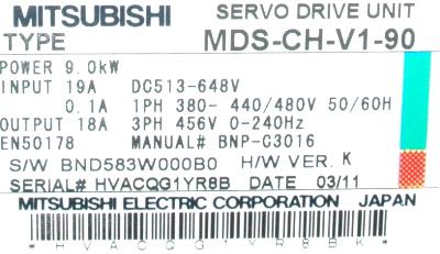 Mitsubishi MDS-CH-V1-90 label image