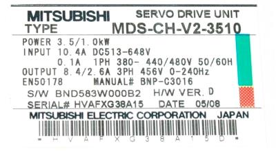 Mitsubishi MDS-CH-V2-3510 label image
