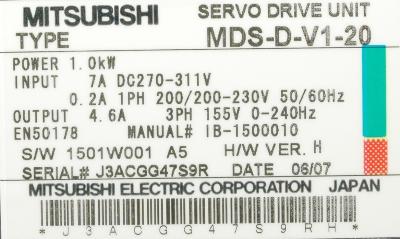 Mitsubishi MDS-D-V1-20 label image