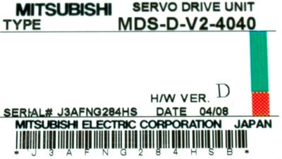 Mitsubishi MDS-D-V2-4040 label image