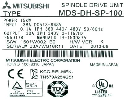 Mitsubishi MDS-DH-SP-100 label image