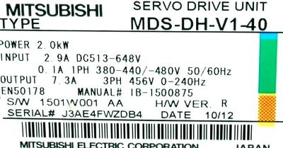 Mitsubishi MDS-DH-V1-40 label image