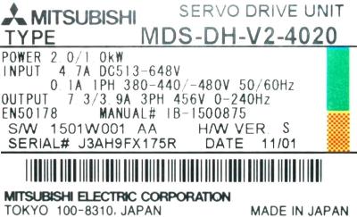 Mitsubishi MDS-DH-V2-4020 label image