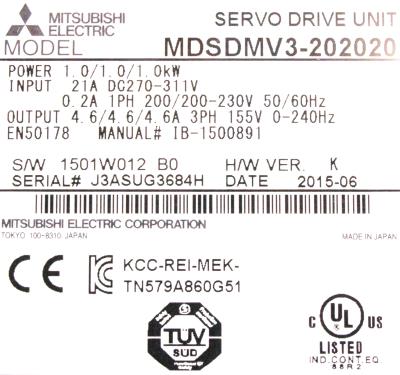 Mitsubishi MDS-DM-V3-202020 label image