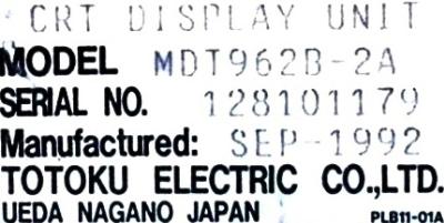 Totoku Electric MDT962B-2A label image