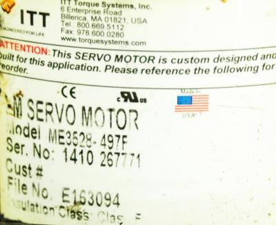 ITT Torque Systems Inc. ME3528-497F label image