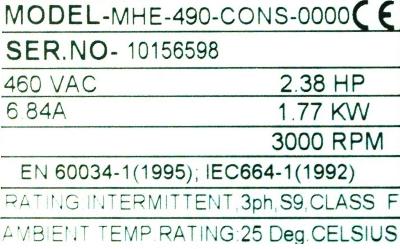 Emerson MHE-490-CONS-0000 label image