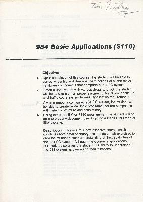 MODICON MODICON-984-BASIC-APP