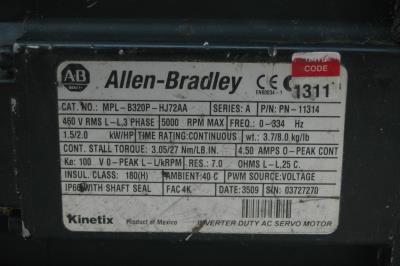 Allen-Bradley MPL-B320P-HJ72AA label image