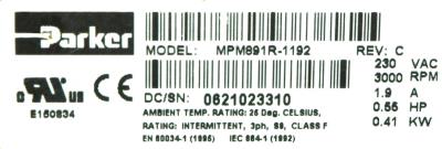 PARKER MPM891R-1192 label image