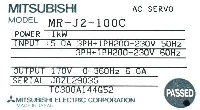 Mitsubishi MR-J2-100C label image