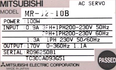 Mitsubishi MR-J2-10B label image