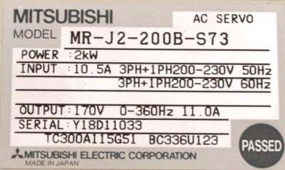 Mitsubishi MR-J2-200B-S73 label image