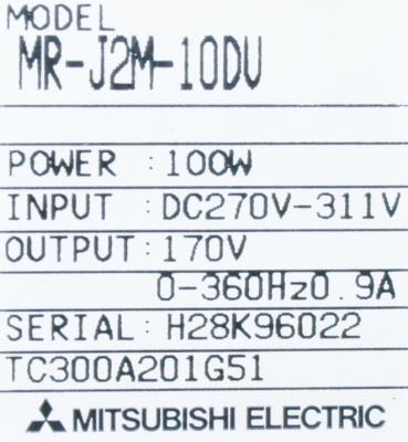 Mitsubishi MR-J2M-10DU label image