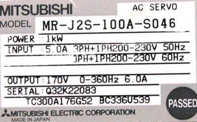 Mitsubishi MR-J2S-100A-S046 label image