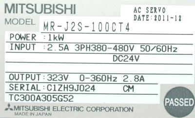 Mitsubishi MR-J2S-100CT4 label image
