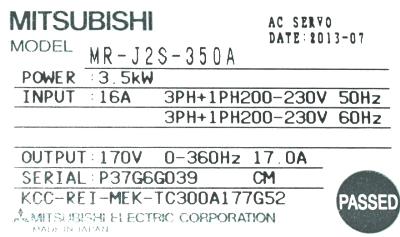 Mitsubishi MR-J2S-350A label image