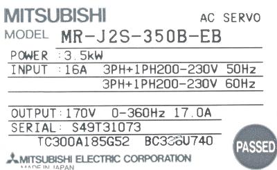 Mitsubishi MR-J2S-350B-EB label image
