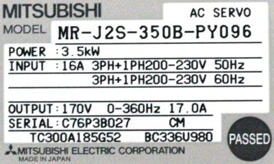 Mitsubishi MR-J2S-350B-PY096 label image