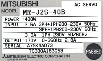 Mitsubishi MR-J2S-40B label image