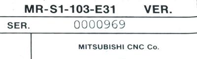 Mitsubishi MR-S1-103-E31 label image