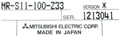 Mitsubishi MR-S11-100-Z33 label image