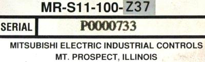 Mitsubishi MR-S11-100-Z37 label image