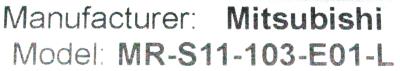 Mitsubishi MR-S11-103-E01-L label image