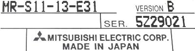 Mitsubishi MR-S11-13-E31 label image