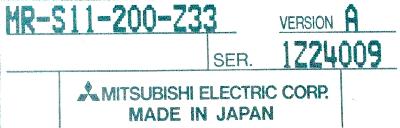 New Refurbished Exchange Repair  Mitsubishi Drives-AC Servo MR-S11-200-Z33 Precision Zone