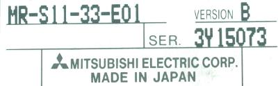 Mitsubishi MR-S11-33-E01 label image