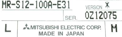 Mitsubishi MR-S12-100A-E31 label image