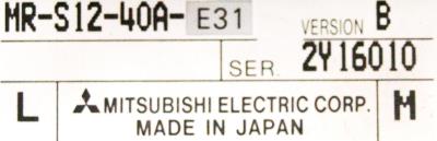 Mitsubishi MR-S12-40A-E31 label image