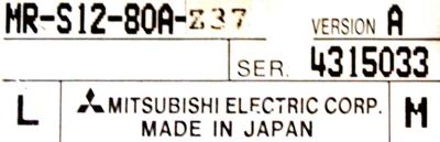 Mitsubishi MR-S12-80A-Z37 label image