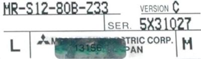 Mitsubishi MR-S12-80B-Z33 label image