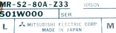 Mitsubishi MR-S2-80A-Z33 label image
