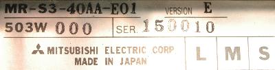 Mitsubishi MR-S3-40AA-E01 label image