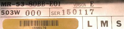 Mitsubishi MR-S3-80BB-E01 label image