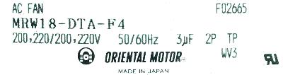 Oriental Motor MRW18-DTA-F4 label image