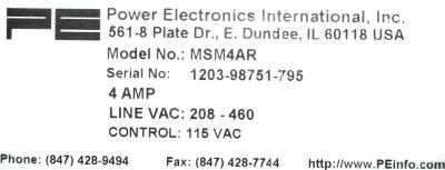 Power Electronics MSM4AR label image