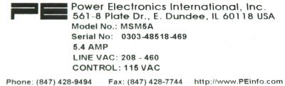 Power Electronics MSM5A label image
