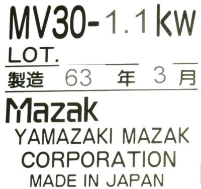 MAZAK MV30-1.1KW label image