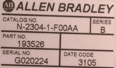 Allen-Bradley N-2304-1-F00AA label image