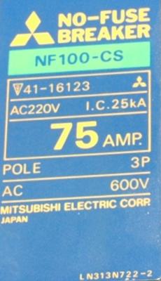 Mitsubishi NF100-CS-75A-3P label image