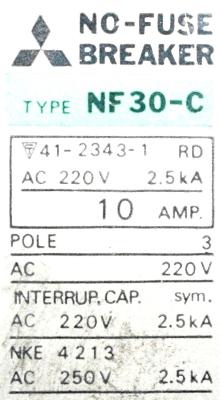 Mitsubishi NF30-C-10A-3P label image